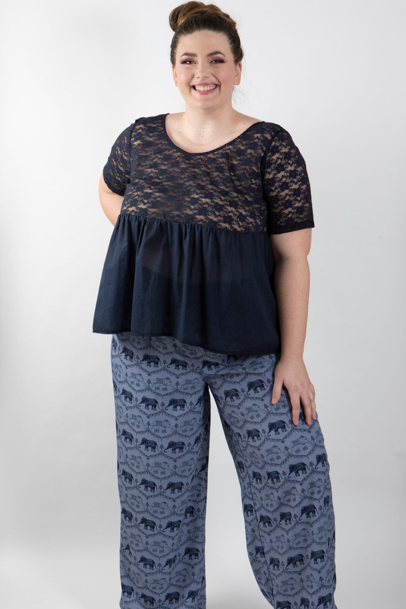 ASHLEIGH top in voile/lace