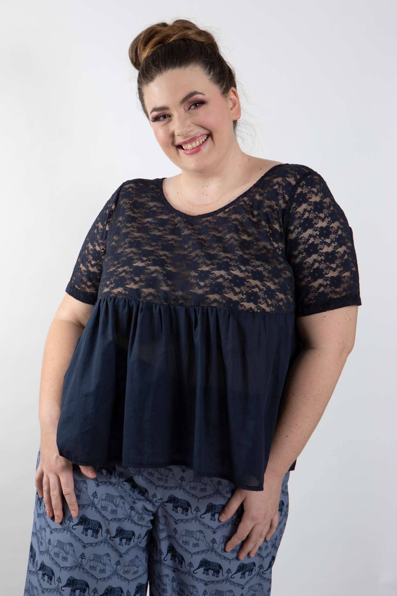 ASHLEIGH top in voile/lace