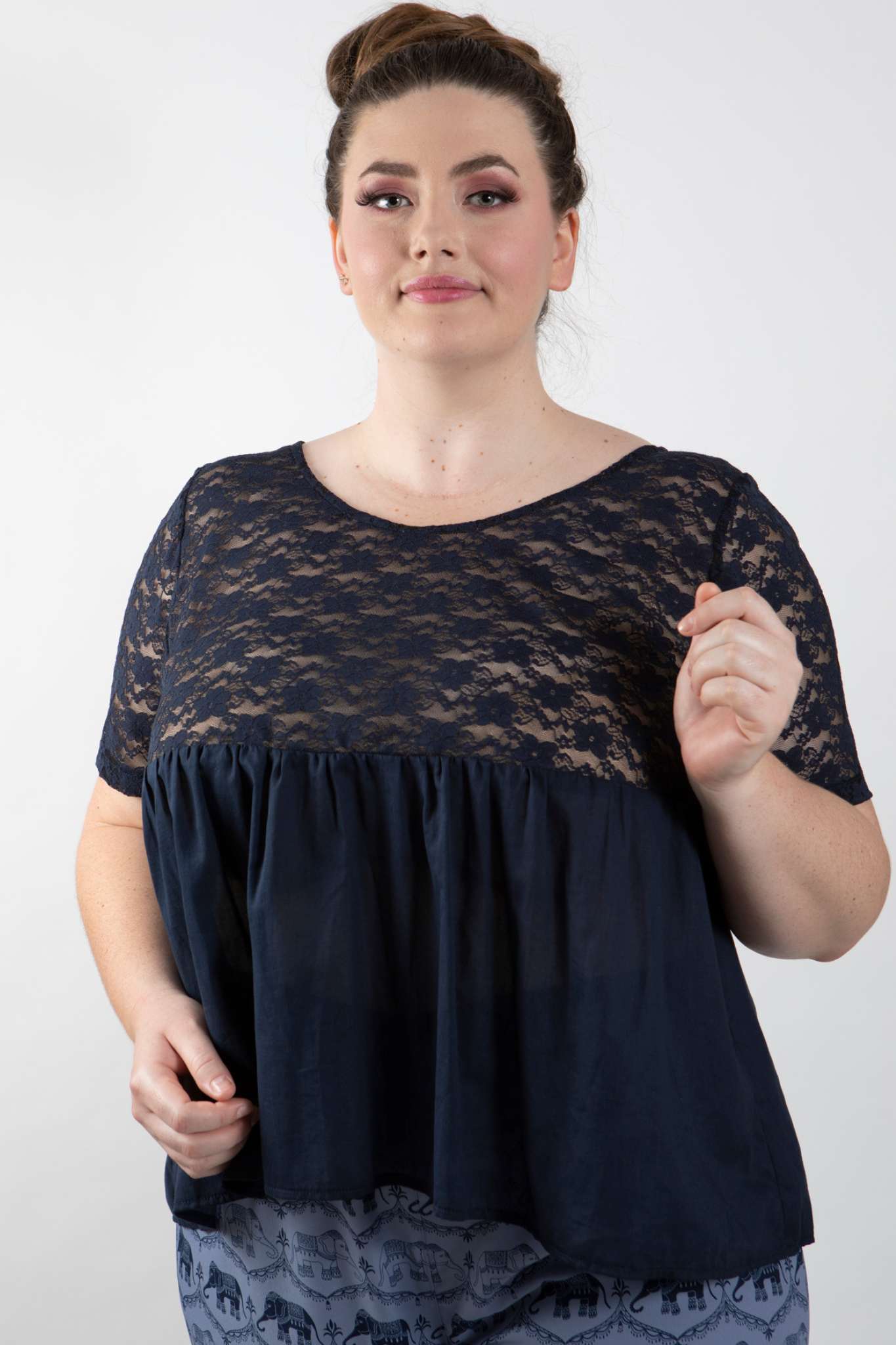 ASHLEIGH top in voile/lace