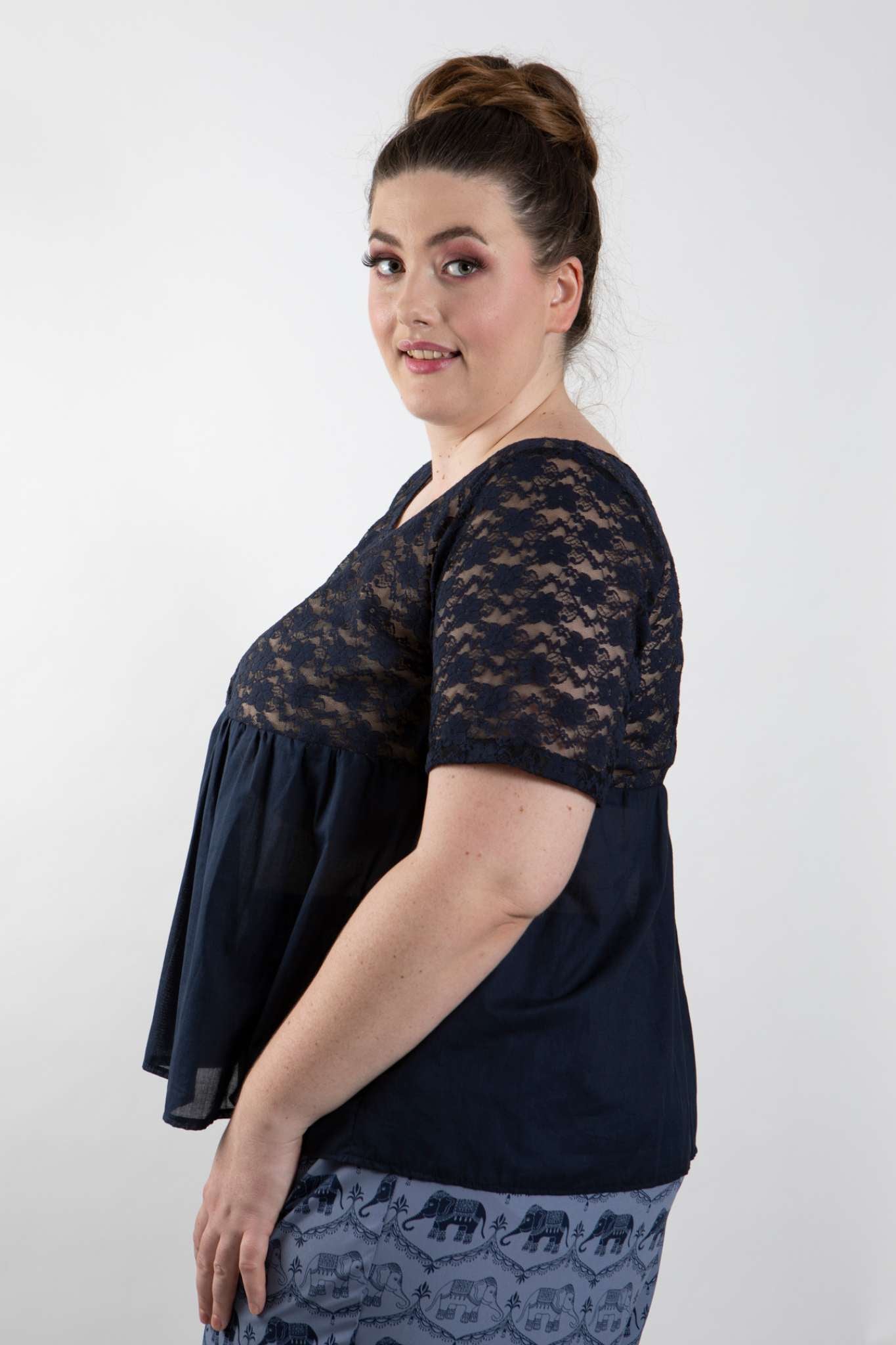 ASHLEIGH top in voile/lace